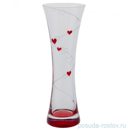 Ваза для цветов 19,5 см &quot;Love /К0285 /красное дно&quot; / 171451