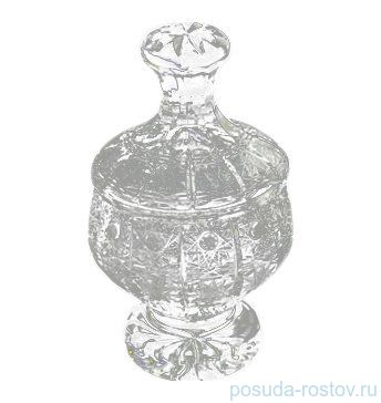 Вазочка 10 см с крышкой н/н &quot;Хрусталь резной&quot; / 028445