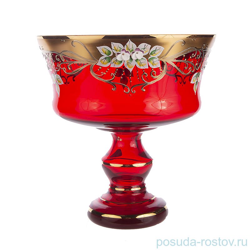 Ваза для фруктов 24 см н/н "Лепка красная" / 155049