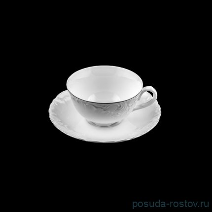 Чайная пара 330 мл 1 шт &quot;Рококо /Отводка платина&quot; / 128888