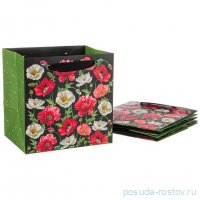 Комплект бумажных пакетов 20 х 20 х 15 см 4 шт &quot;Маки&quot; / 271549