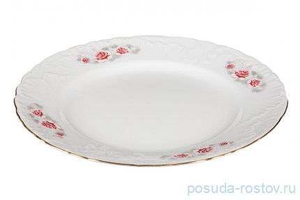 Тарелка 25 см 1 шт &quot;Рококо /577 /Серая роза /золото&quot; / 127662