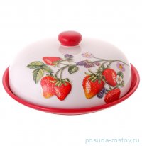 Блюдо для блинов 23 х 23 х 9,7 см с крышкой &quot;Клубника&quot; / 345816