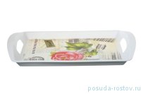 Поднос прямоугольный с ручками &quot;Пион&quot; / 140290