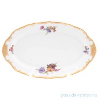 Блюдо 25 см овальное &quot;Корона /Мейсенский букет&quot; / 159699