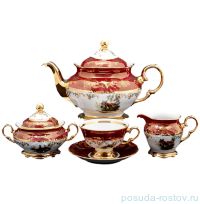 Чайный сервиз на 6 персон 17 предметов &quot;Фредерика /Охота красная&quot;  / 126073
