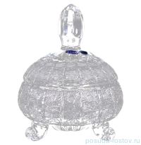 Вазочка 15 см с крышкой на 3-х ножках &quot;Glasspo /Хрусталь резной&quot; / 071374