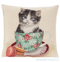 Наволочка 45 х 45 см, без люрекса &quot;Кошки /Котик в кружке&quot; / 298945