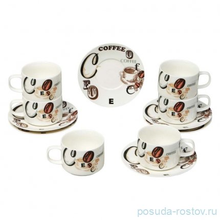 Набор кофейных пар 180 мл 6 шт &quot;coffee mania&quot; / 365331