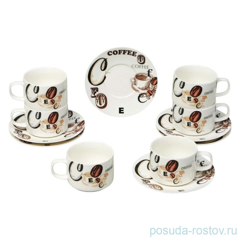 Набор кофейных пар 180 мл 6 шт "coffee mania" / 365331