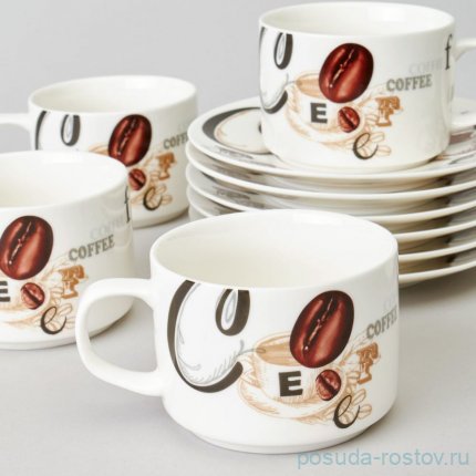 Набор кофейных пар 180 мл 6 шт &quot;coffee mania&quot; / 365331