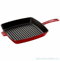 Сковорода-гриль 30 см квадратная вишнёвая &quot;Grill Pans /STAUB&quot; / 270255