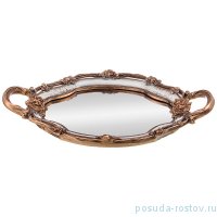 Поднос декоративный 39,5 х 25,2 х 4,5 см овальный с ручками &quot;рококо&quot; / 228004