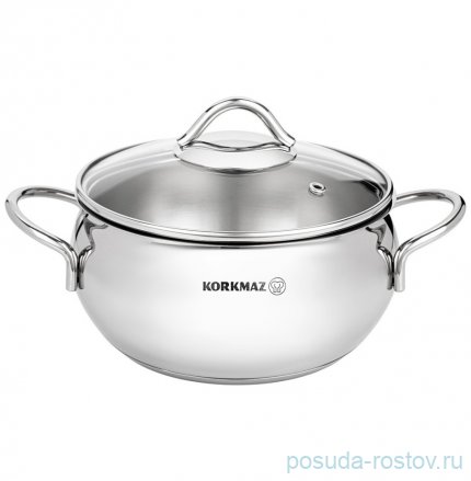 Кастрюля 18 х 10 см со стеклянной крышкой 2,5 л &quot;Tombic&quot; / 328555