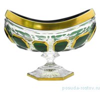Ваза для конфет 21 см н/н Ладья &quot;Антик /Зелёный /золото&quot; / 059354