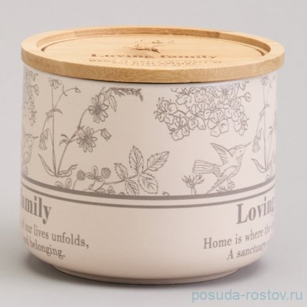 Кружка 400 мл с бамбуковой крышкой 9,6 х 8 см &quot;Sweet home&quot; / 368915