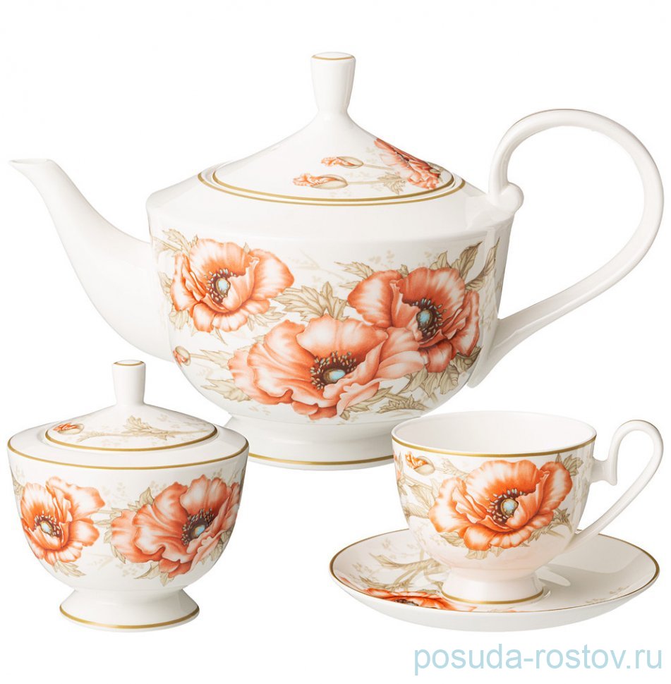 Чайный сервиз на 6 персон 14 предметов (без молочника) "Antique" / 329064