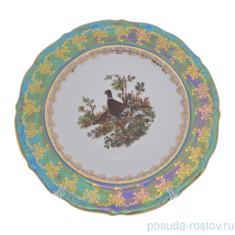 Блюдо 30 см круглое "Мария-Тереза /Охота зеленая" R-L / 277280