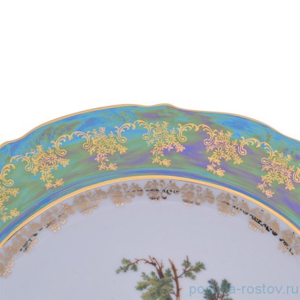 Блюдо 30 см круглое &quot;Мария-Тереза /Охота зеленая&quot; R-L / 277280