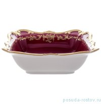 Салатник 22 см квадратный &quot;Ювел /Красный с золотым узором&quot; / 080193