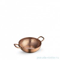 Сковородка 12 x 4.5 см глубокая круглая мини с 2-мя ручками для подачи &quot;Hammered&quot;   / 370329