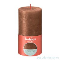 Свеча Рустик 13 х 6,8 см &quot;Shimmer /Медь /Bolsius&quot; (время горения 60 ч) / 278270