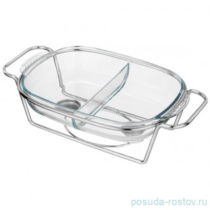Мармит 2 отсека 2,45 л прямоугольный silver Agness / 336645