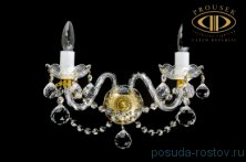 Бра 2 рожковый хрусталь (39 х 25 см) &quot;Проусек&quot; снежинка / 048049
