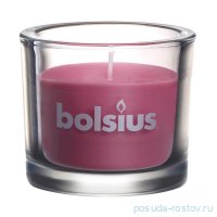 Свеча 8 х 9,2 см в стекле тёмно-розовая &quot;Classic /Bolsius&quot; (время горения 29 ч) / 278261
