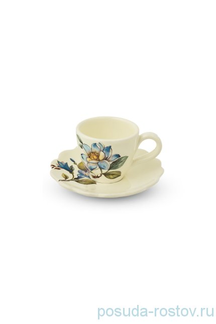 Набор кофейных пар 90 мл 6 шт &quot;Artigianato ceramico /Весенние лепестки&quot; / 243543