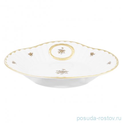 Блюдо 34 см овальное (глубокое) для хлеба &quot;Корона /Золотая роза&quot; / 226848