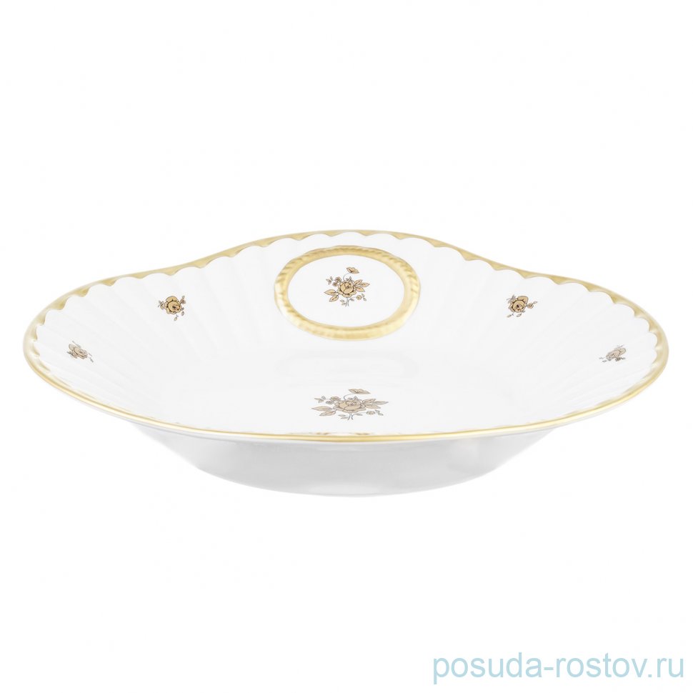 Блюдо 34 см овальное (глубокое) для хлеба "Корона /Золотая роза" / 226848