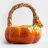 Конфетница 21 х 21 см с ручкой оранжево-зеленая &quot;Тыква /Bright pumpkin&quot; / 378565