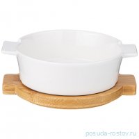 Салатник 21,9 х 18,1 х 6,2 см с ручками на дерянной подставке &quot;native&quot; / 340557