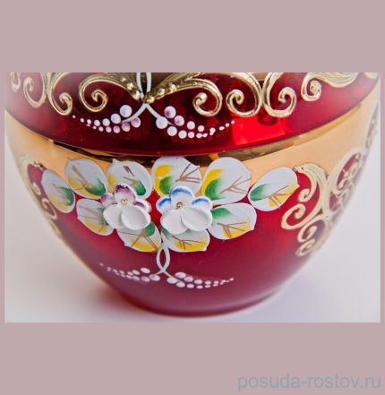 Вазочка с крышкой - яблоко &quot;Лепка красная&quot; маленькая / 046764