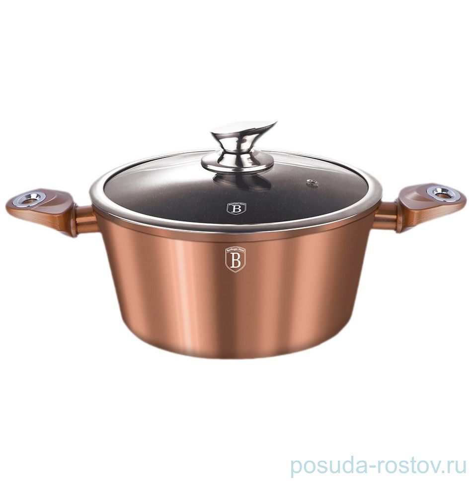 Кастрюля 24 см с крышкой 4,1 л "Rosegold Line" / 129273