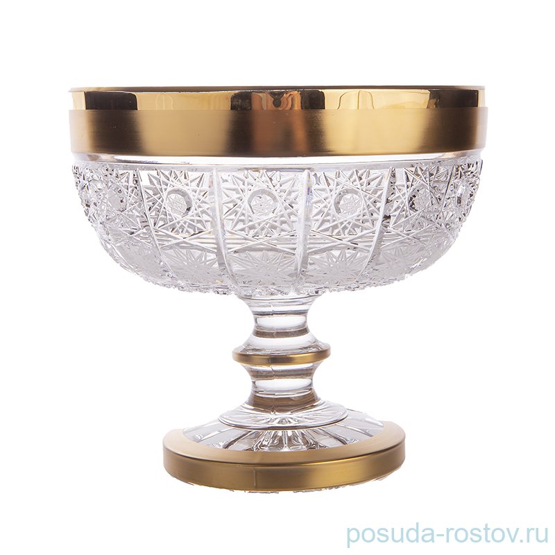 Ваза для конфет 15,5 см н/н "Снежинка с золотом 2" / 157422