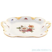 Блюдо 32 см квадратное &quot;Корона /Мейсенский букет&quot;  / 159698