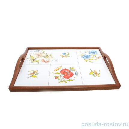 Поднос 48 х 23 см прямоугольный &quot;Artigianato ceramico /Ботанический сад&quot; / 229035