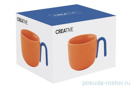 Кружка 400 мл оранжевая &quot;Creative&quot; (подарочная упаковка) / 352228