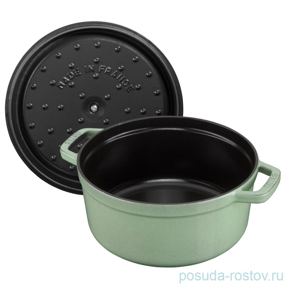 Кокот 20 см с крышкой шалфей 2,2 л "STAUB"  / 360011