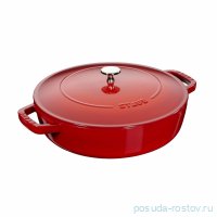 Сотейник 24 см с чугунной крышкой 2,4 л вишневый &quot;Чистера&quot; / 258021