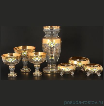Набор конфетниц с вазой для цветов 7 предметов (6х13 см + 1х16 см) &quot;Star Crystal /Лепка&quot; / 105401