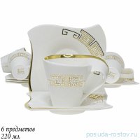 Набор чайных пар 220 мл 6 шт &quot;Givenchi Gold&quot; (подарочная упаковка)  / 368166