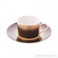 Набор чайных пар 230 мл 6 шт &quot;Deluxe shape /Rio black gold&quot; / 340676
