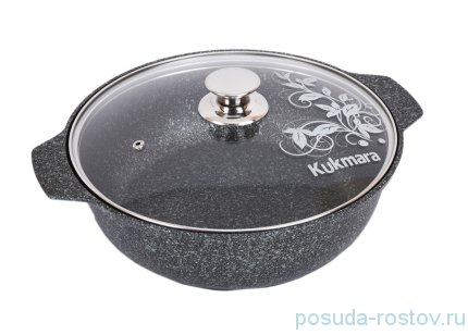 Кастрюля-жаровня 3 л со стеклянной крышкой антипригарное покрытие &quot;Kukmara /Granit ultra /Green&quot; / 151651