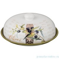Блюдо для блинов 23 х 10 см с крышкой &quot;Оливки&quot; / 190199