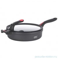 Сковорода-сотейник 28 х 7,5 см со стеклянной крышкой антипригарное покрытие 3,5 л &quot;Gourmet&quot; / 369472