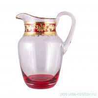 Кувшин для воды 1,4 л &quot;Кветна /Золотой узор 801 /Красное дно&quot; / 232979