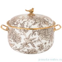 Кастрюля 24 см с крышкой эмалированная 6,1 л &quot;Agness /Винтаж /Королевский сад&quot; / 197747